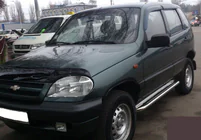 Chevrolet Niva 1998-2020 рр. Бокові пороги Premium (2 шт., нерж) фото 2