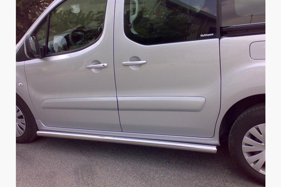 Citroen Berlingo 1996-2008 рр. Бічні труби (2 шт., нерж.) Ø60, без пластикових підставок Фото 2