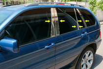BMW X5 E53 1999-2006 рр. Молдинги дверних стійок (8 шт., нерж.) фото 1