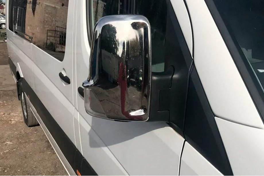 Volkswagen Crafter 2006-2016 рр. Накладки на дзеркала (2 шт) Хром пластик Фото 2
