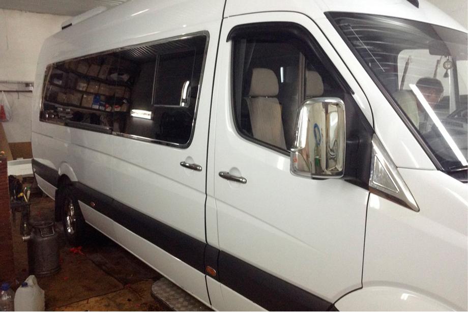 Volkswagen Crafter 2006-2016 рр. Накладки на дзеркала (2 шт) Хром пластик Фото 5
