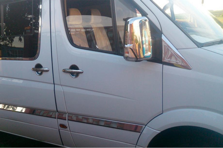 Volkswagen Crafter 2006-2016 рр. Накладки на дзеркала (2 шт) Хром пластик Фото 7