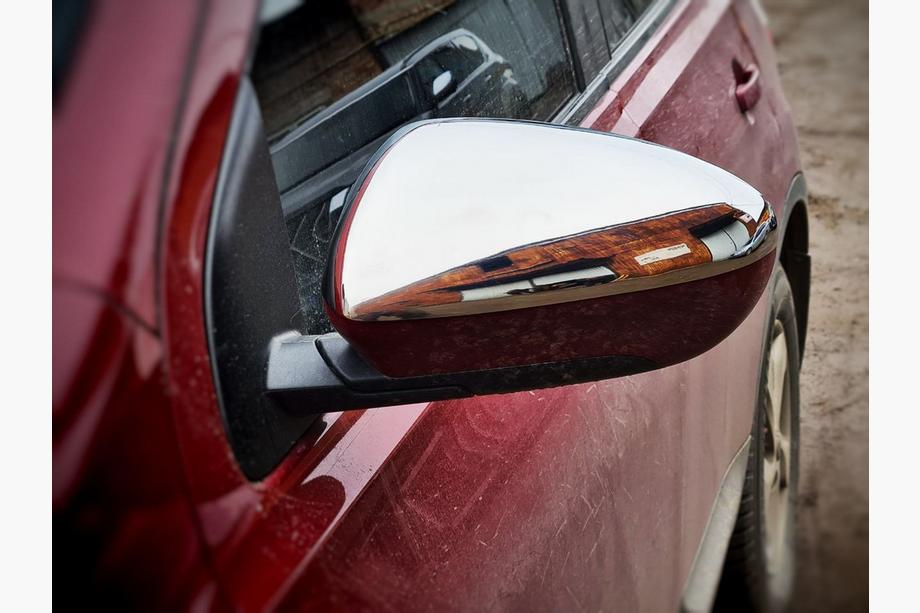 Nissan Qashqai 2010-2014 рр. Накладки на дзеркала (2 шт., нерж) Carmos - Турецька сталь Фото 2