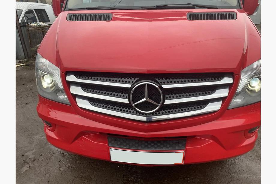 Mercedes Sprinter W906 2006-2018 рр. Накладки на решітку (2013↗, нерж.) Carmos - Турецька сталь Фото 7