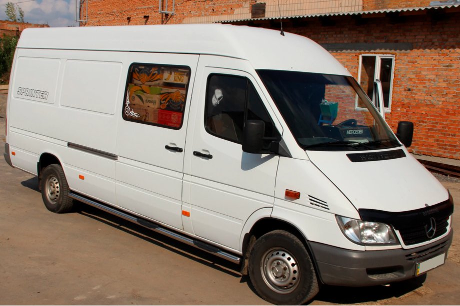 Mercedes Sprinter W901/902/903/904/905 1995-2006 рр. Бічні труби (2 шт., нерж.) Середня база, d70 Фото 5
