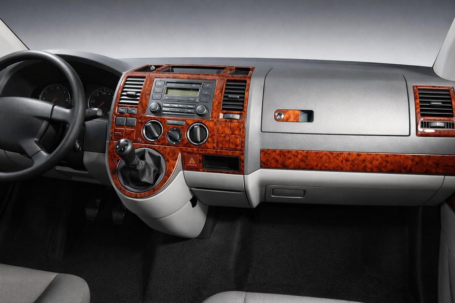 Volkswagen T5 Transporter 2003-2010 рр. Накладки на торпеду (Туреччина) Дерево Фото 1