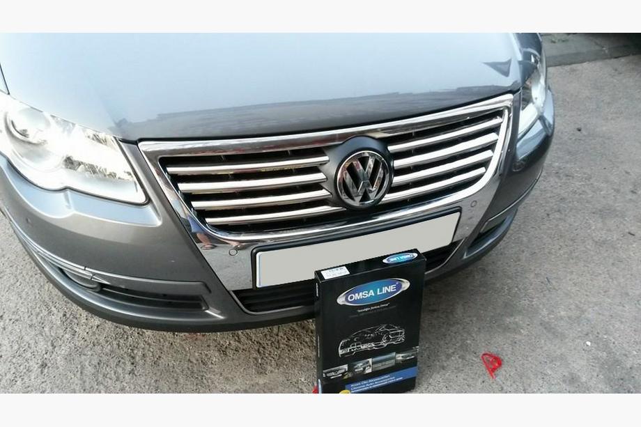 Volkswagen Passat B6 2006-2012 рр. Накладки на решітку (8 шт, нерж) Фото 4