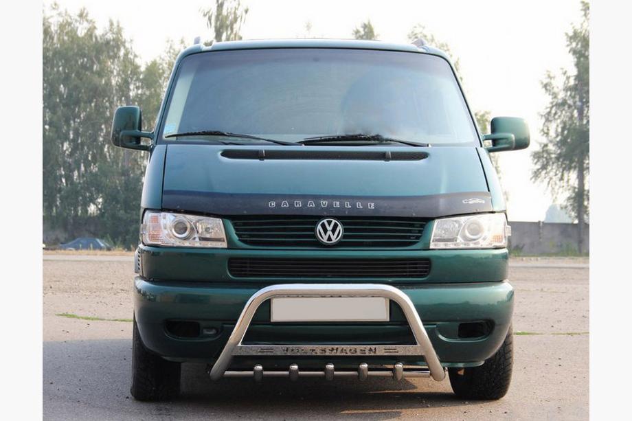 Volkswagen T4 Caravelle/Multivan 1990-2003 рр. Кенгурятник WT003 60мм (нерж) 60мм, з написом Фото 5
