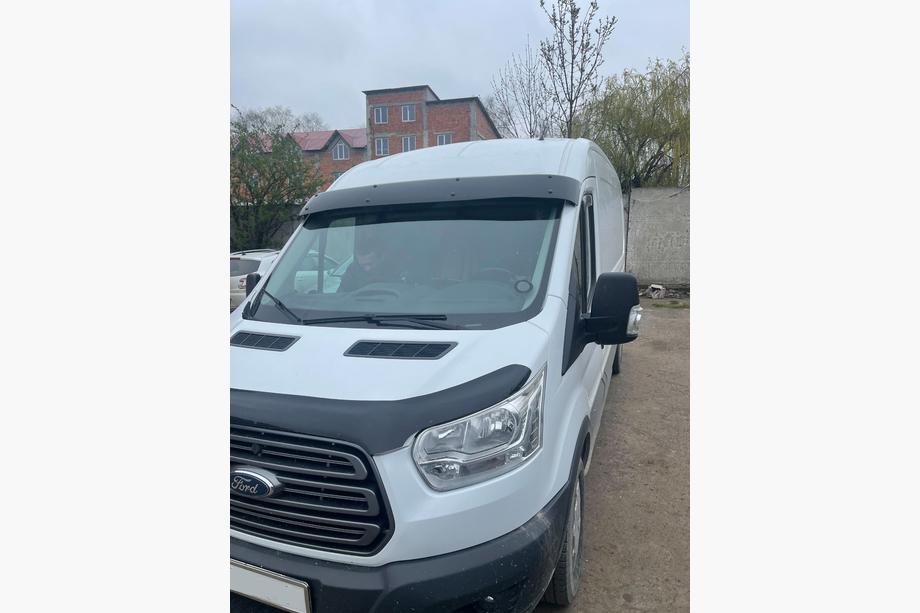 Ford Transit 2014- рр. Козирьок на лобове скло (чорний глянець, 5мм) Фото 20