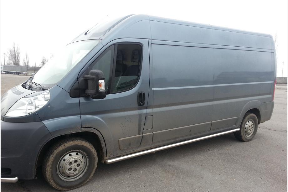 Citroen Jumper 2007-2025 рр. Бічні труби (2 шт., нерж.) Довга база, Ø70 Фото 2