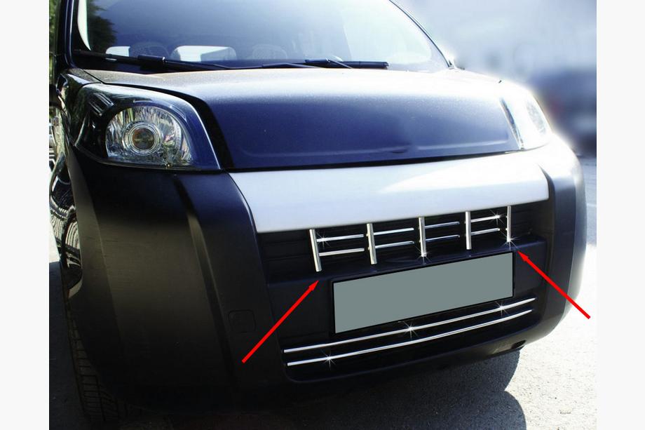 Citroen Nemo 2007-2017 рр. Накладка на решітку радіатора (13 част., Нерж) Фото 1