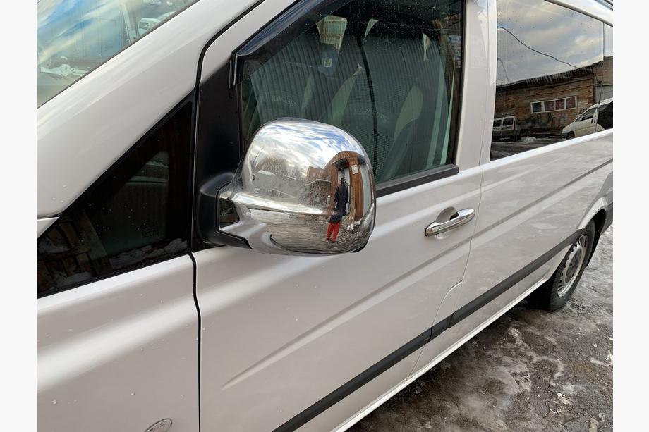 Mercedes Vito W639 2004-2014 рр. Накладки на дзеркала Vito 2004-2010 (2 шт) Carmos - Турецька сталь Фото 2