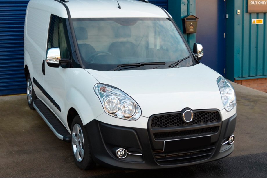 Fiat Doblo II 2010-2022 рр. Окантовка протитуманок зі смужками (2010-2015, 4 шт., нерж.) Фото 4