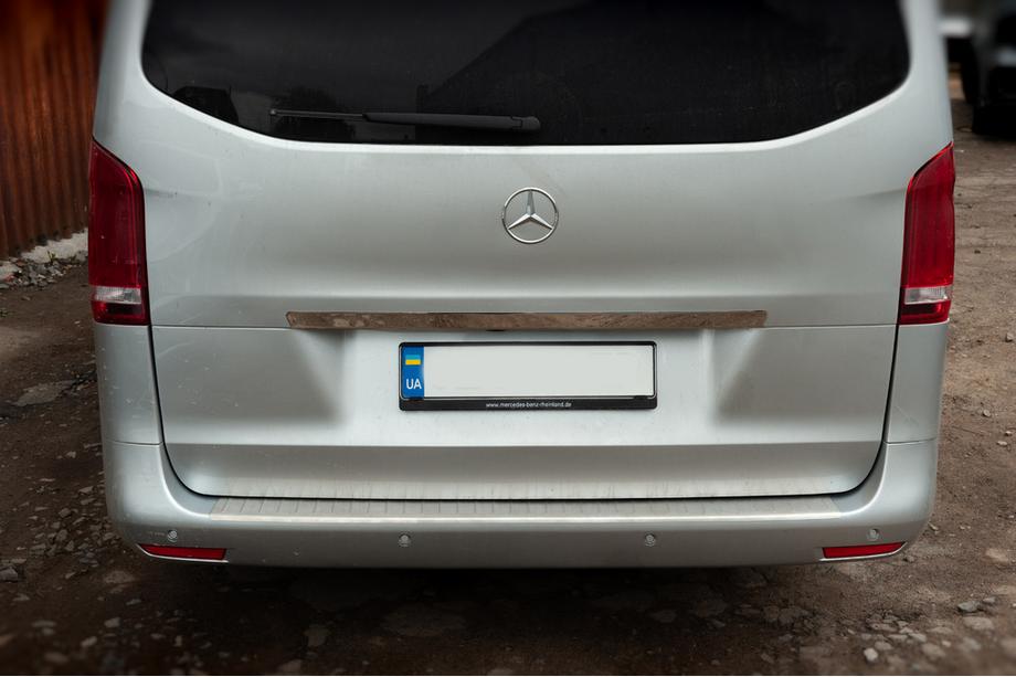 Mercedes Vito/V-class W447 2014- рр. Накладка на задній бампер OmsaLine (нерж) Глянцева Фото 3