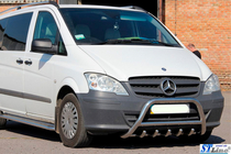 Mercedes Viano 2004-2014 рр. Кенгурятник WT003/004 (нерж.) 50мм, без напису фото 2