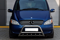 Mercedes Viano 2004-2014 рр. Кенгурятник WT003/004 (нерж.) 50мм, без напису фото 6