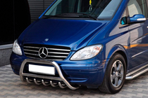 Mercedes Viano 2004-2014 рр. Кенгурятник WT003/004 (нерж.) 50мм, без напису фото 7