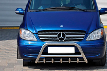 Mercedes Viano 2004-2014 рр. Кенгурятник WT003/004 (нерж.) 50мм, без напису фото 9