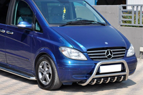 Mercedes Viano 2004-2014 рр. Кенгурятник WT003/004 (нерж.) 50мм, без напису фото 10