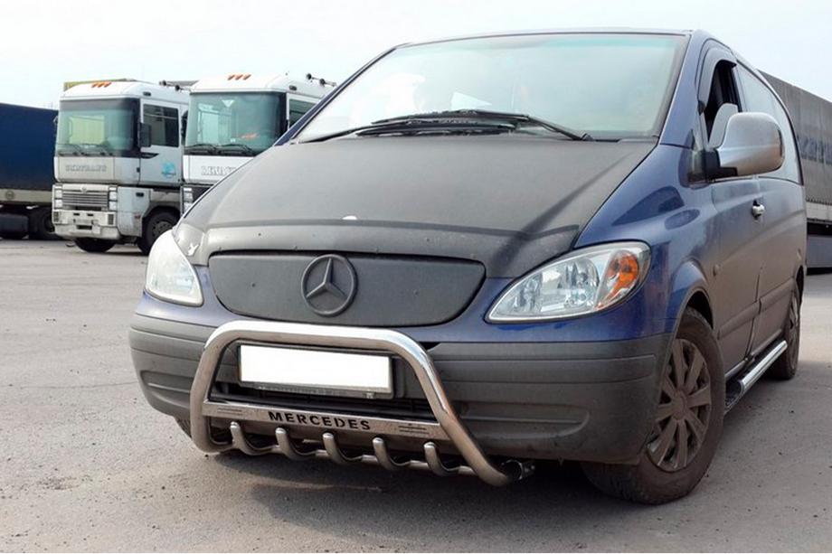 Mercedes Viano 2004-2014 рр. Кенгурятник WT003/004 (нерж.) 50мм, без напису Image