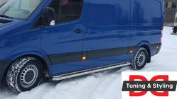 Mercedes Sprinter W906 2006-2018 рр. Бокові пороги Premium (2 шт., нерж.) фото 3