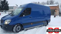 Volkswagen Crafter 2006-2016 рр. Бокові пороги Premium (2 шт., нерж.) фото 3