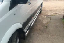 Volkswagen Crafter 2006-2016 рр. Бічні труби (2 шт., нерж) фото 6