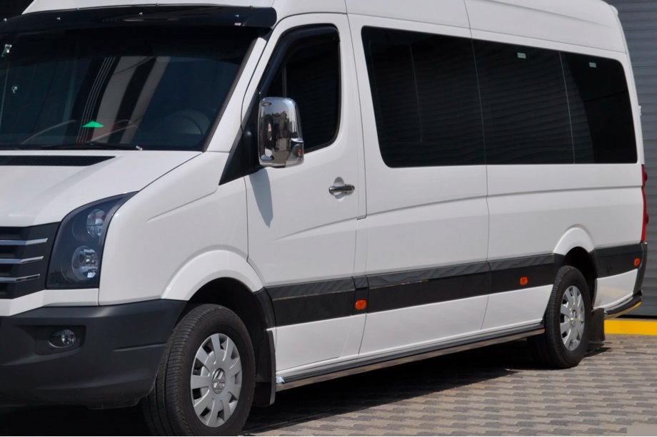 Volkswagen Crafter 2006-2016 рр. Бічні труби (2 шт., нерж) d70, коротка база Фото 2