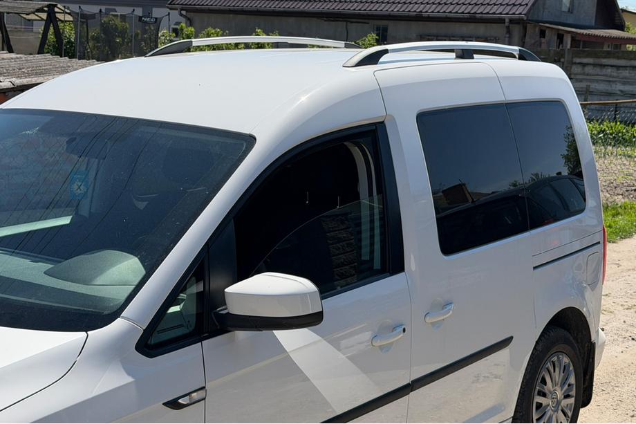 Volkswagen Caddy 2004-2010 рр. Рейлінги Хром Максі, Пластикові ніжки Фото 4