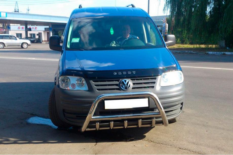 Volkswagen Caddy 2004-2010 рр. Кенгурятник WT003 (нерж) 60мм, без напису Фото 7