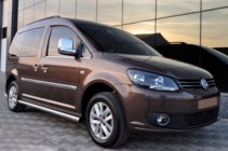 Volkswagen Caddy 2004-2010 рр. Бічні труби BB001 (2 шт., нерж) фото 1