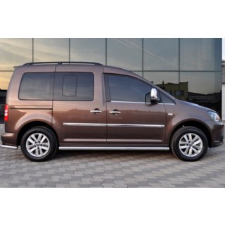 Бічні труби BB001 (2 шт., нерж) Volkswagen Caddy 2004-2010 рр. фото 2