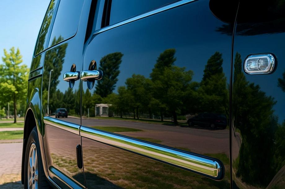 Volkswagen Caddy 2010-2015 рр. Молдинг дверний (4 шт, нерж) Стандартна база, OmsaLine - Італійська нержавійка Фото 3