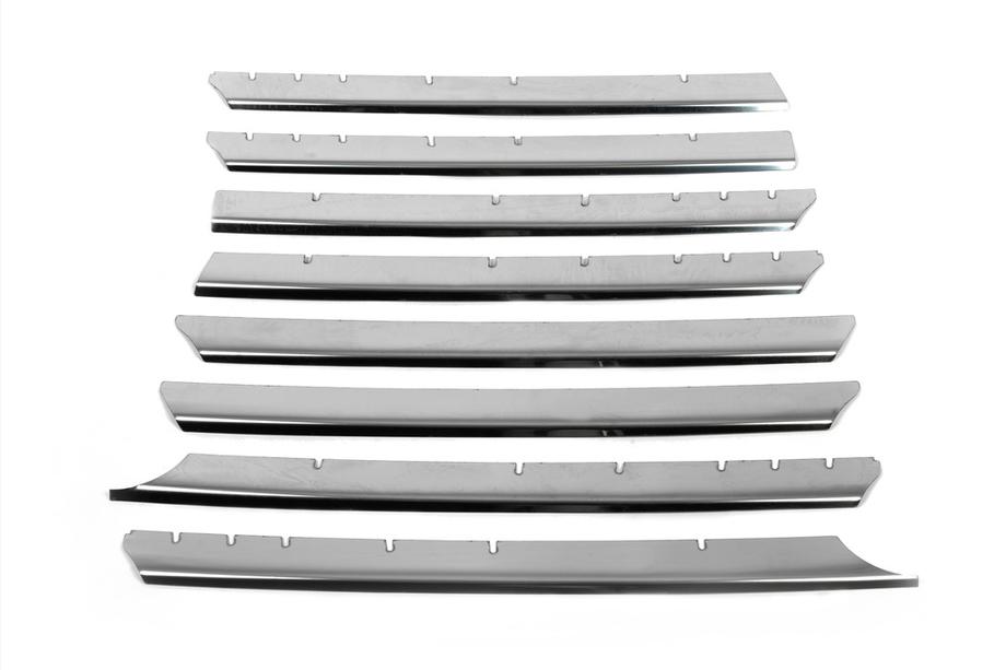 Volkswagen T4 Transporter 1990-2003 рр. Накладки на решітку Прямий капот (8 шт, нерж) Фото 3