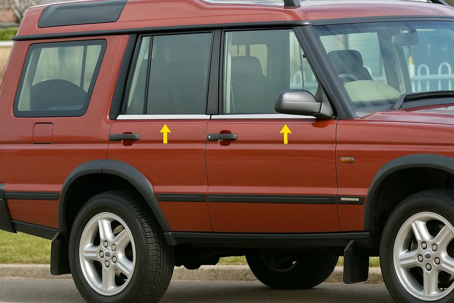 Land Rover Discovery II 1998-2004 рр. Окантовка вікон (4 шт., нерж.)