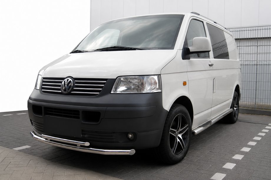 Volkswagen T5 Transporter 2003-2010 рр. Передній захист ST014 (нерж) 60 на 60мм Фото 1