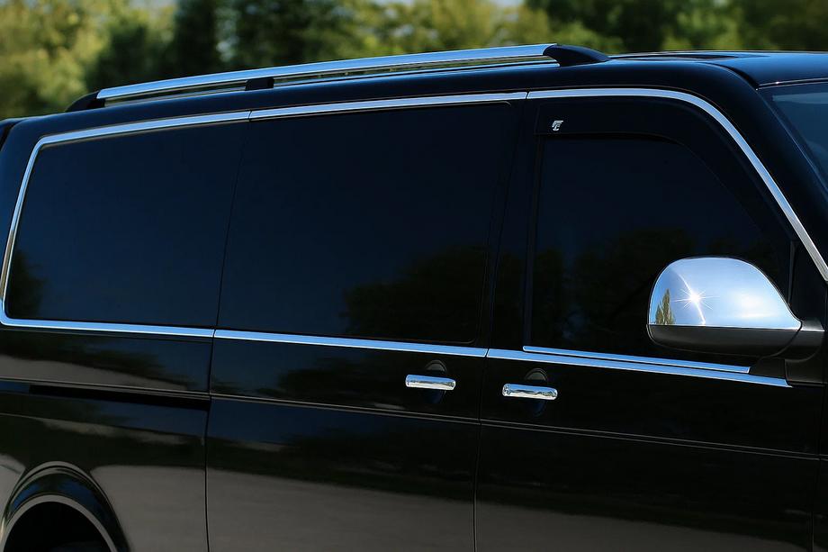 Volkswagen T5 Caravelle 2004-2010 рр. Повна окантовка вікон (14 шт, нерж) Image