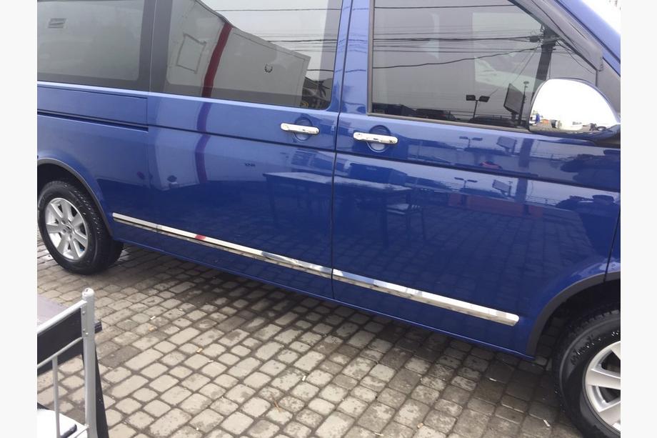 Volkswagen T5 Caravelle 2004-2010 рр. Молдинги на двері (нерж, Хром) 1 двері, Довга, OmsaLine - Італійська нержавійка Фото 6
