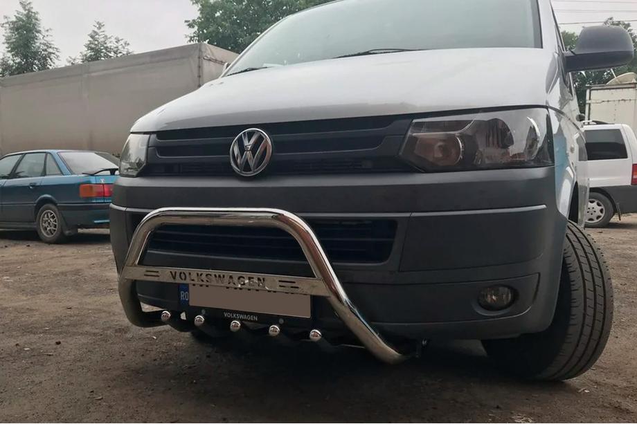 Volkswagen T5 2010-2015 рр. Кенгурятник WT003 (нерж) 60 мм, без напису Фото 7