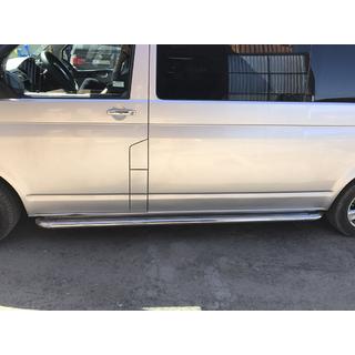 Бокові пороги Premium (2 шт., нерж) Volkswagen T5 2010-2015 рр. фото 3