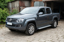 Volkswagen Amarok 2010-2022 рр. Бокові пороги Maya V2 (2 шт., алюміній) фото 1