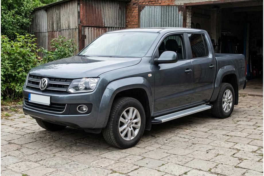 Volkswagen Amarok 2010-2022 рр. Бокові пороги Maya V2 (2 шт., алюміній) Image