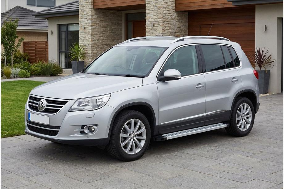 Volkswagen Tiguan 2007-2016 рр. НОВИНКА!!! Бокові пороги Maya V2 (2 шт., алюміній) Image