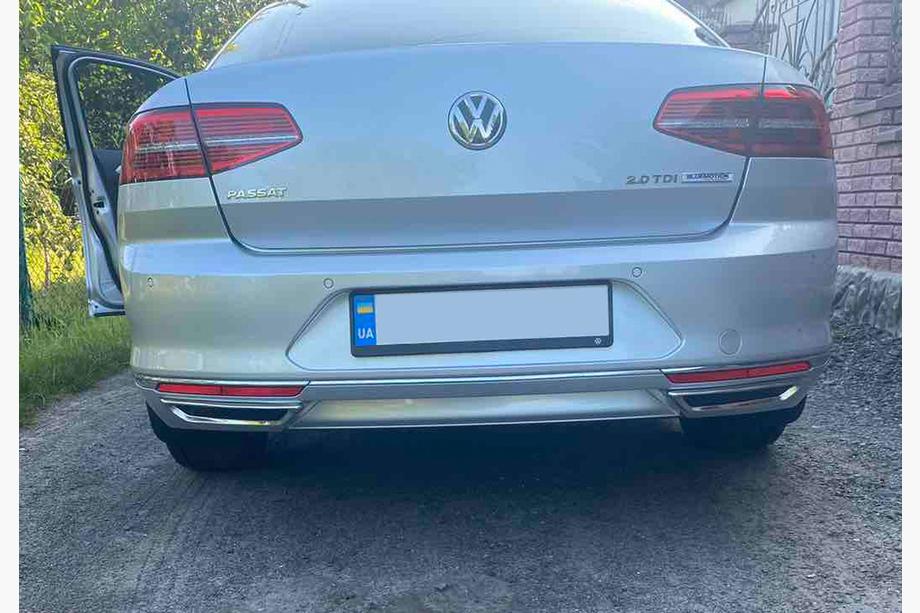Volkswagen Passat B8 2015-2023 рр. Накладки імітація глушника SD/SW (2015-2018, 2 шт, нерж) Carmos - Турецька сталь Фото 2