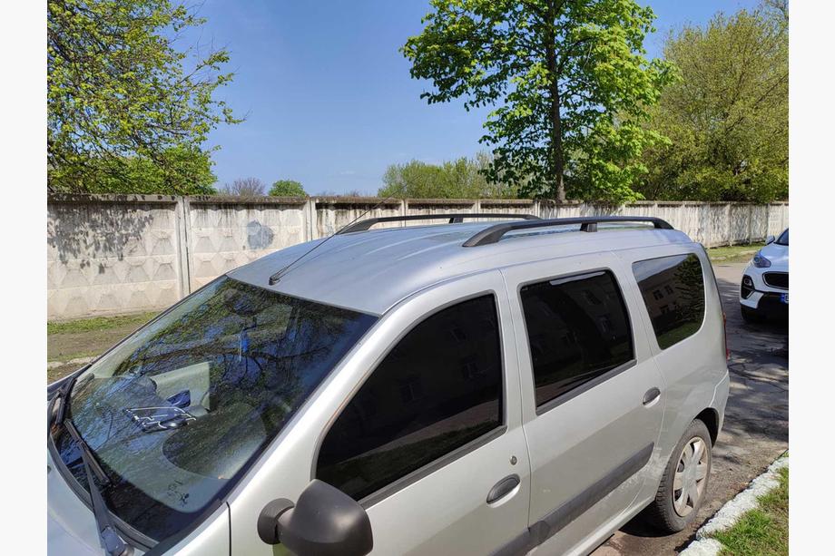 Dacia Logan MCV 2004-2014 рр. Рейлінги чорні Металеві ніжки Фото 2