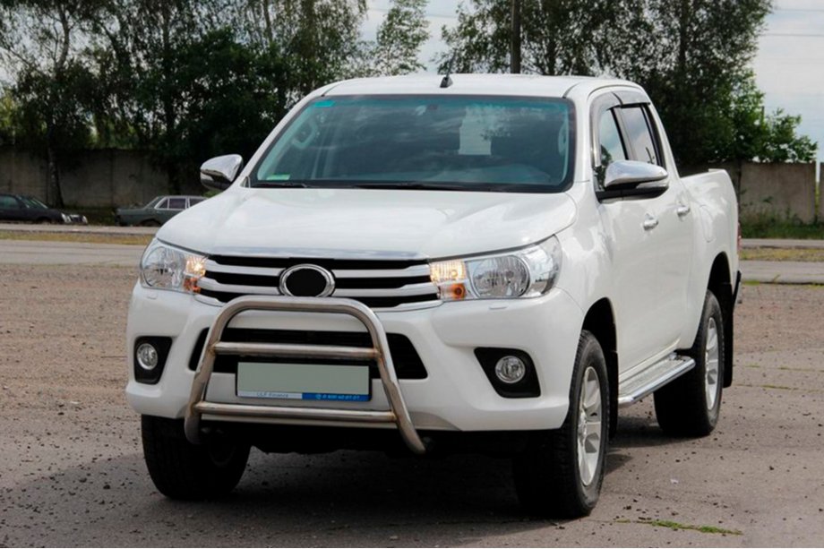 Toyota Hilux 2015- рр. Передній захист WT023 (нерж) Фото 1