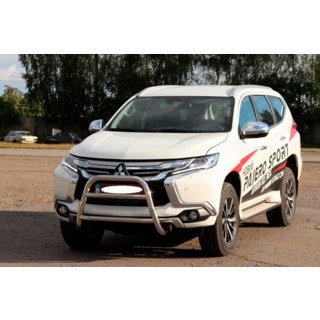 Кенгурятник WT022 (нерж) Mitsubishi Pajero Sport 2015- рр. фото 3