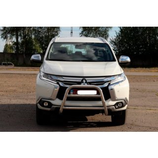 Кенгурятник WT022 (нерж) Mitsubishi Pajero Sport 2015- рр. фото 2