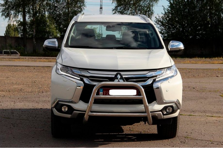 Mitsubishi Pajero Sport 2015- рр. Кенгурятник WT022 (нерж) Фото 2