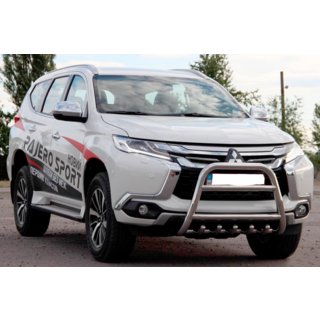 Кенгурятник WT008 (нерж) Mitsubishi Pajero Sport 2015- рр. фото 2